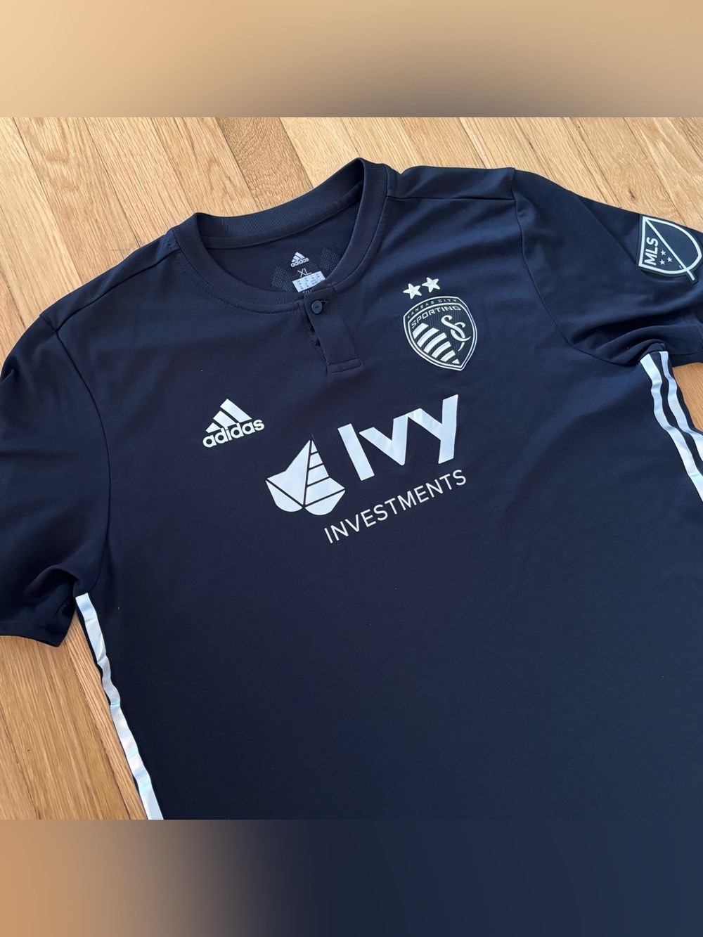 Adidas Sporting KC 2018 Away Jersey Mens XL Black Reflex Argyle MLS Soccer